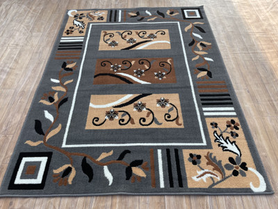 TAHNOORCARPET Grey Acrylic Carpet(90 cm,  X 150 cm, Rectangle)