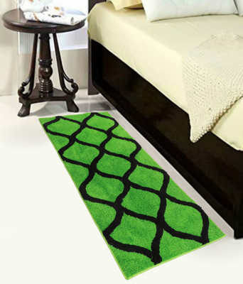 SR Handloom Green Polyester Carpet(1 cm,  X 1 cm, Rectangle)