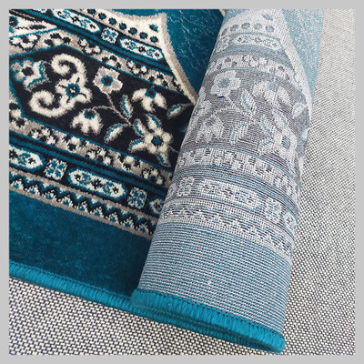 BhCarpet Blue Silk Carpet(7 ft,  X 9 ft, Rectangle)