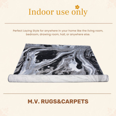 rugscarpet Grey Silk Carpet(5 cm,  X 7 cm, Rectangle)