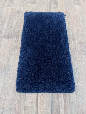 Shag Weaving Blue Polyester Carpet(2 ft,  X 4 ft, Rectangle)
