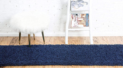 HR CARPET Blue Polyester Carpet(2 ft.,  X 5 ft., Rectangle)
