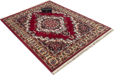 Acarpet Red Silk Carpet(4 ft,  X 5 ft, Rectangle)