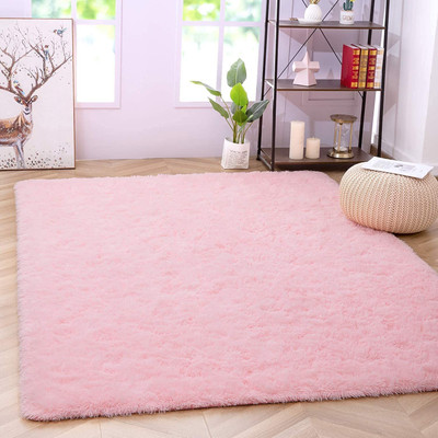 Shag Weaving Peach Polyester Carpet(120 cm,  X 180 cm, Rectangle)