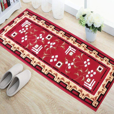KAYNAT CARPET Red Acrylic, Silk Runner(2 cm,  X 5 cm, Rectangle)