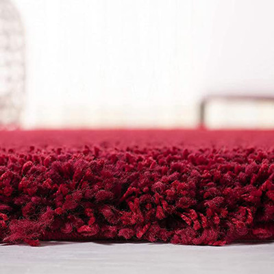 Acarpet Red Polyester Carpet(5 ft,  X 7 ft, Rectangle)