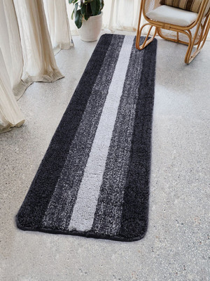 Saral Home Black Polyester Runner(50 cm,  X 180 cm, Rectangle)
