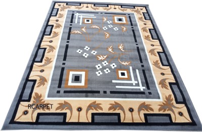 Range Handloom Grey Acrylic Carpet(5 ft,  X 7 ft, Rectangle)