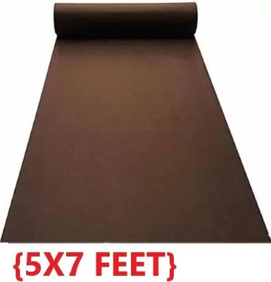 Acarpet Brown Synthetic Carpet(5 ft,  X 7 ft, Rectangle)