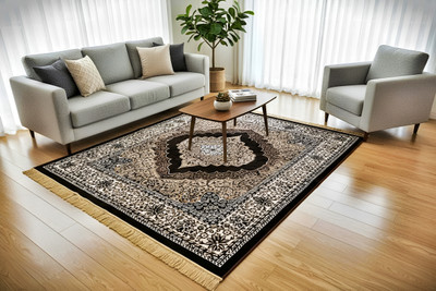 ROYALTHREAD Multicolor Velvet Carpet(150 cm,  X 201 cm, Rectangle)