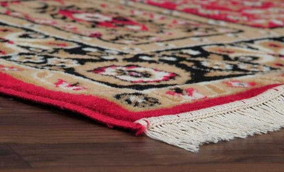 Ra handloom carpet Red Silk Carpet(5 ft,  X 7 ft, Rectangle)
