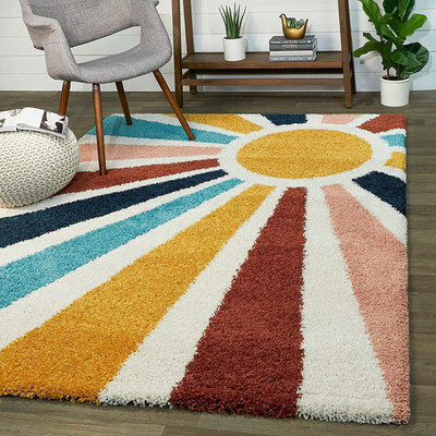 RM Handloom Yellow, Multicolor, White Polyester Carpet(6 ft,  X 2 ft, Rectangle)
