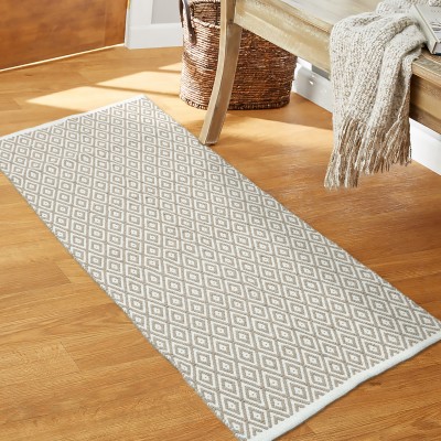 The Home Talk Beige Cotton Area Rug(2 ft,  X 4 ft, Rectangle)