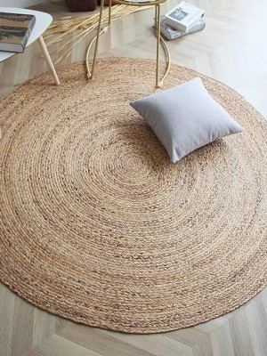 MADHAV Beige Jute Carpet(70 cm,  X 70 cm, Circle)