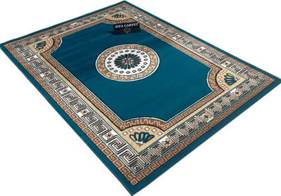 Acarpet Blue, Beige Silk Carpet(6 ft,  X 8 ft, Rectangle)