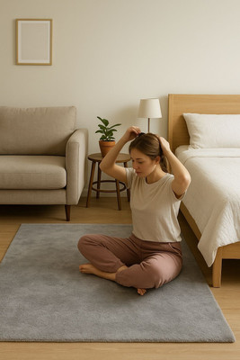 IP FASHION 150 cm  X 210 cm Silk Carpet(Rectangle, Grey)