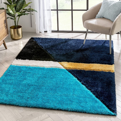 SR Handloom Multicolor Polyester Carpet(152.4 cm,  X 213.36 cm, Rectangle)