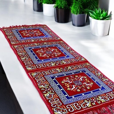 YOURUG Maroon Chenille Carpet(2 cm,  X 6.2 cm, Rectangle)