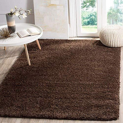 HR CARPET Brown Polyester Carpet(3 ft.,  X 5 ft., Rectangle)