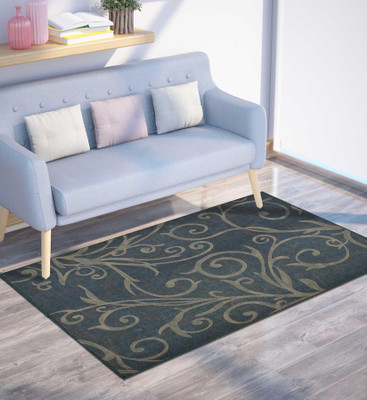 PRESTO BAZAAR Grey Polyester Carpet(122 cm,  X 183 cm, Rectangle)