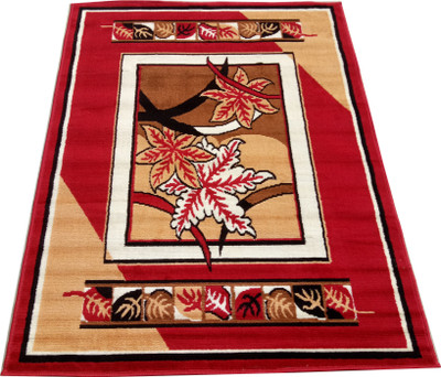 Shag Weaving Red Acrylic Carpet(2 ft,  X 6 ft, Rectangle)