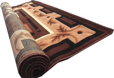 Samjeeda Handloom carpets Brown Acrylic Carpet(5 cm,  X 7 cm, Rectangle)