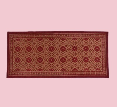 Furnishing Hut Beige, Maroon Cotton Carpet(63.5 cm,  X 124.46 cm, Rectangle)