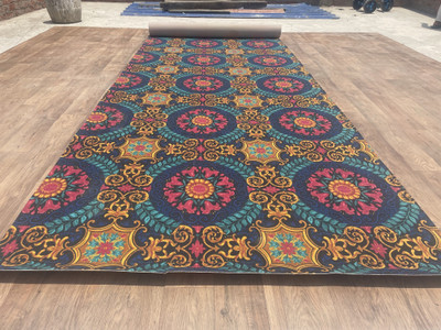 HR CARPET Blue, Yellow Synthetic Area Rug(5 ft.,  X 7 ft., Rectangle)