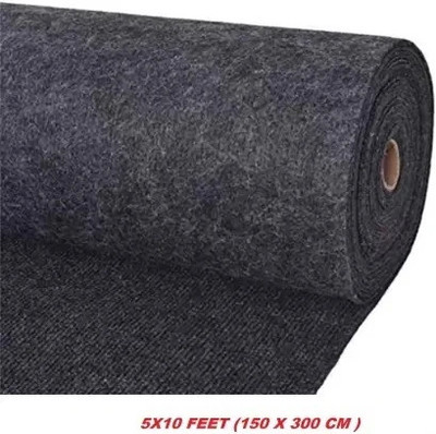 Acarpet Grey, Black Synthetic Carpet(5 ft,  X 10 ft, Rectangle)