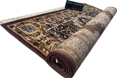 Shag Weaving Brown Silk Carpet(4 ft,  X 5 ft, Rectangle)