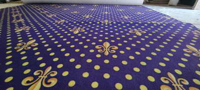 SA Handloom carpet Blue Nylon Carpet(5 cm,  X 10 cm, Rectangle)