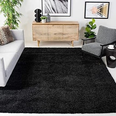 Anabia Black Polyester Carpet(3 ft,  X 5 ft, Rectangle)