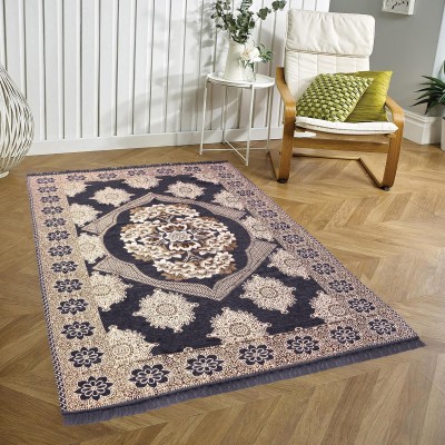 Nirmal Home Black Cotton Carpet(152.4 cm,  X 213.36 cm, Rectangle)