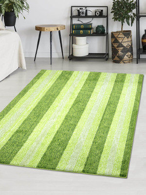 Saral Home Green Polyester Carpet(180 cm,  X 270 cm, Rectangle)
