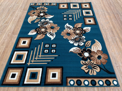 HR CARPET Blue Acrylic Carpet(150 cm,  X 210 cm, Rectangle)