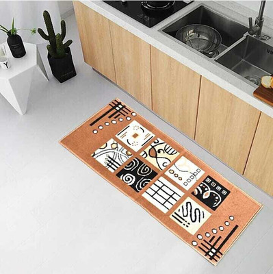 Samjeeda Handloom carpets Red Polyester Runner(50 cm,  X 150 cm, Rectangle)