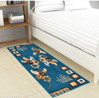 Zamarug 45 cm  X 150 cm Polypropylene Runner(Rectangle, Blue, Light Blue)