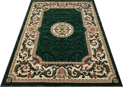 AfCarpets Green Acrylic, Polypropylene Carpet(5 cm,  X 7 cm, Rectangle)