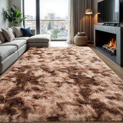 HR CARPET Gold Polyester Area Rug(3 ft.,  X 5 ft., Rectangle)