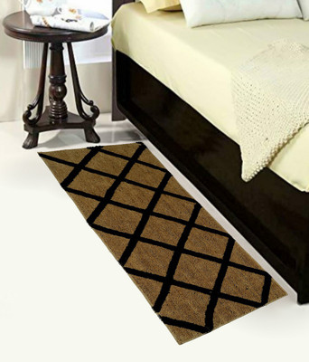 Woolpik Brown Polyester Runner(2 ft,  X 5 ft, Rectangle)
