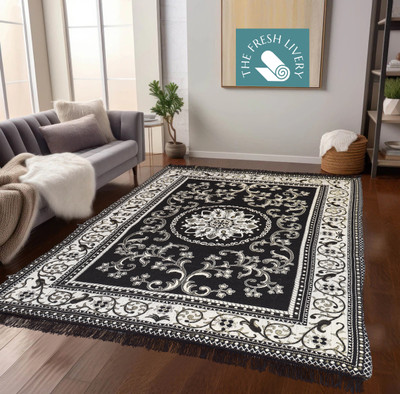 THE FRESH LIVERY Brown Cotton Carpet(140 cm,  X 193 cm, Rectangle)