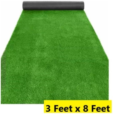 CHETANYA LOOMTEX Green Polypropylene Carpet(3 ft,  X 8 ft, Rectangle)