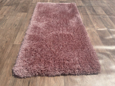 Shag Weaving Pink Polyester Runner(2 ft,  X 6 ft, Rectangle)