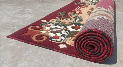 KAYNAT CARPET Red Acrylic Carpet(5 cm,  X 7 cm, Rectangle)