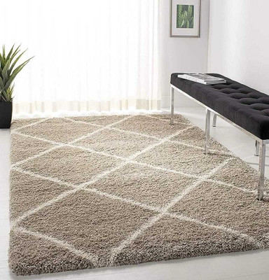 Zeeshan handloom 91.44 cm  X 152.4 cm Acrylic Carpet(Rectangle, Beige)