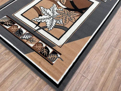 ato 120 cm  X 150 cm Acrylic Carpet(Rectangle, Silver)