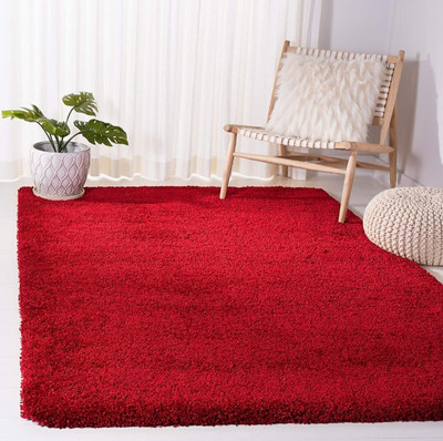 Ra handloom carpet Red Wool Area Rug(4 ft,  X 6 ft, Rectangle)