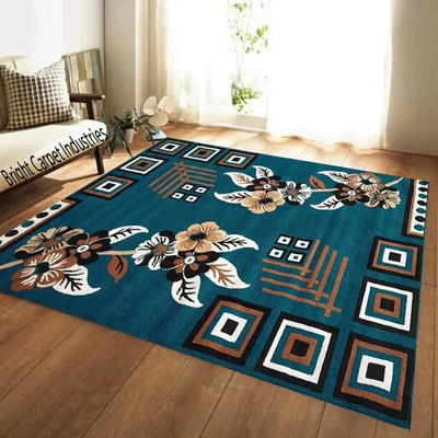Acarpet Blue Acrylic Carpet(5 ft,  X 7 ft, Rectangle)