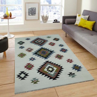 Prashia Collection White Wool Carpet(160 cm,  X 230 cm, Rectangle)