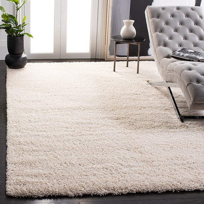 R CARPETS White Wool Carpet(4 ft,  X 6 ft, Rectangle)